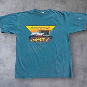 Jimmy Z Vintage Y2K Drive Your Woody Green Cotton T-Shirt Men's Size 2XL